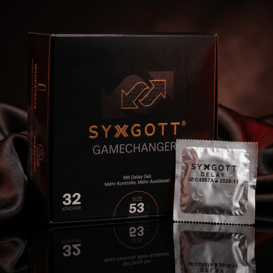 SYXGOTT Gamechanger mit Lidocainhaltigem Gel (delay Gel) mit Reservoir und perfektem Sitz – 32 Stück - Syxgott
